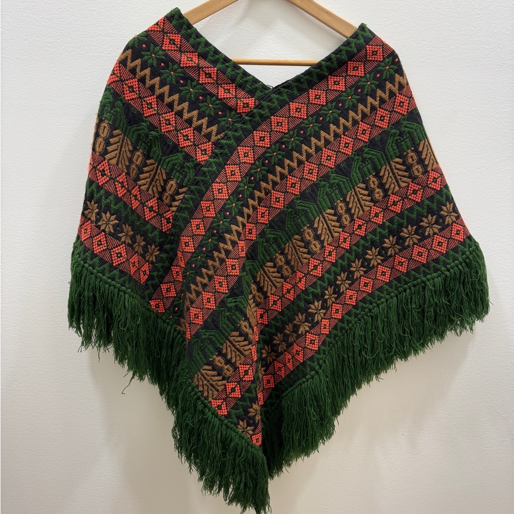 Vintage boho knit poncho